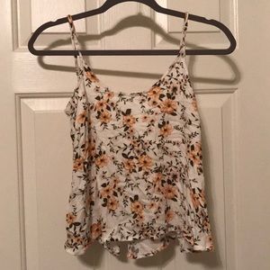 Floral open back crop top